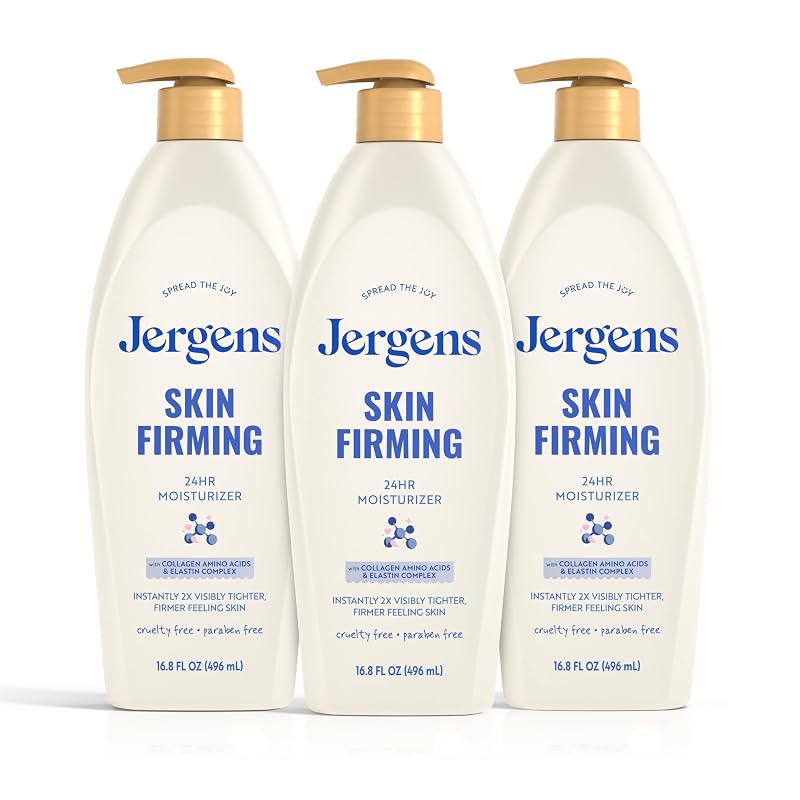 Loção corporal Jergens com colágeno e elastina, 3 unidades de 497 mL