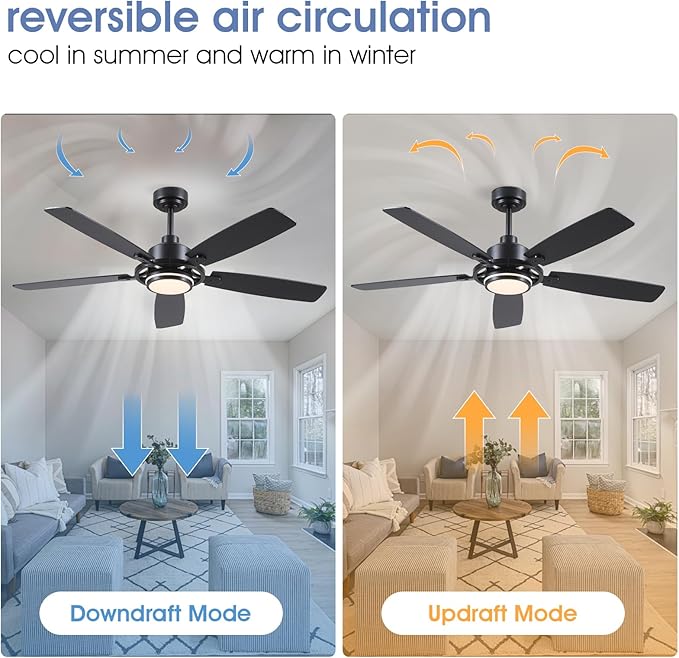 Ventilador de Techo 54 Pulgadas con Luz LED, 6 Velocidades y miniatura 6