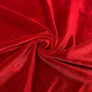 LA Fabric Spot Inc.Stretch Velvet Fabric is 58/60" inches Wide, 100% Polyester and Sold by The Yard.(1 Yard, Dark Red)