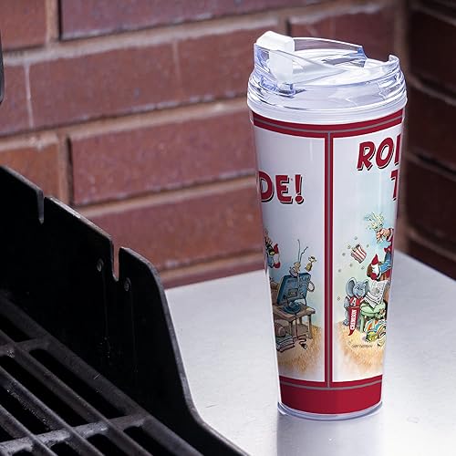 Miniatura 2 de Rico Industries NCAA Gary Patterson The Fan - Vaso de acrílico de 24 onzas con tapa con bisagras, vaso de doble pared con licencia oficial y popote