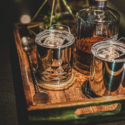 Miniatura 8 de Drinco - Vaso de acero inoxidable de 10 onzas, vaso aislado al vacío, vaso de whisky, vidrio de rocas, GULT (vaso de whisky de 10 onzas, diamante)