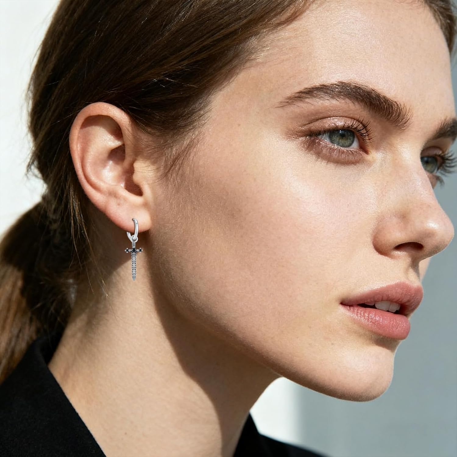 Sword/Dagger/Axe/Raven/Arrowhead Dangle Earrings for Men Women 925 Sterling Silver Turquoise Malachite Oxidized Earrings Punk Jewelry Gothic Halloween Christmas Gifts