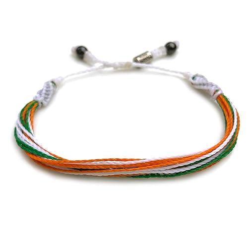 Ireland Bracelet in Irish Flag Colors White, Orange and Green - Custom Sized Adjustable String Bracelet Irish Gift for Men Women Kids