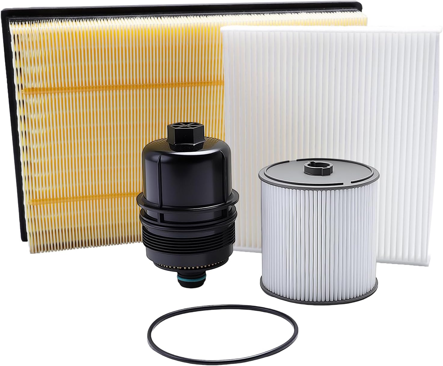 Engine Oil & Fuel & Air Filter Set Fit for RAM 1500 3.0L EcoDiesel 2020-2023 replace 68507598AA, 68498720AA, 68441763AA, 68406048AA