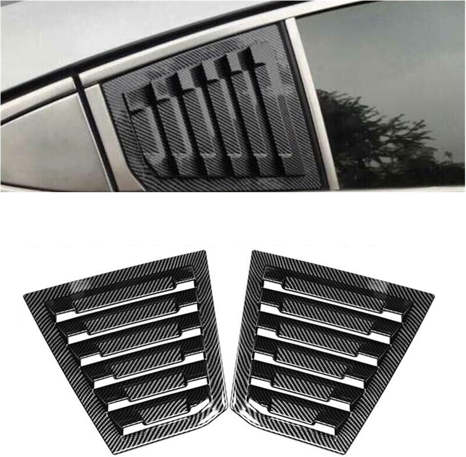 Fit for Chevy Cruze 2016-2019 Car Rear Louver Window Side Shutter Cover Trim Sticker Vent Scoop ABS Accessories(Gloss Black)