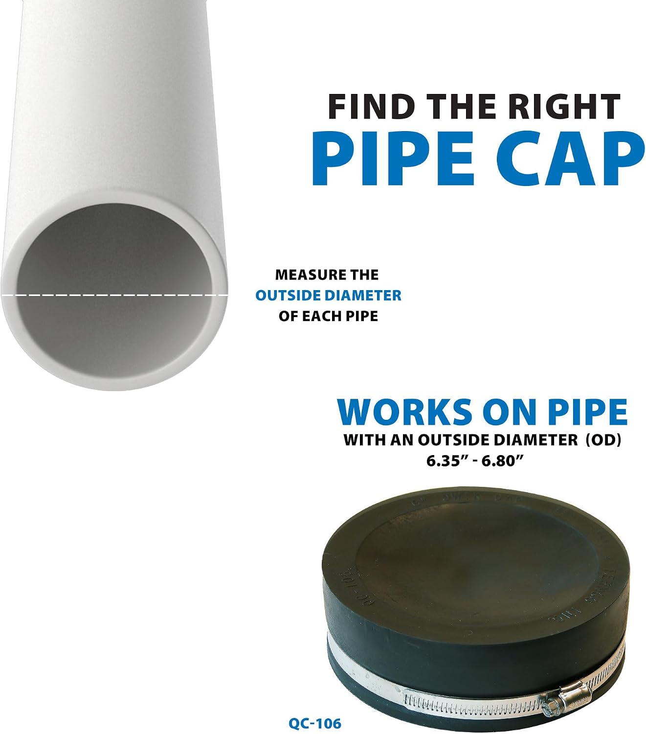 Fernco 6-in. Pipe Cap - Qwik Cap