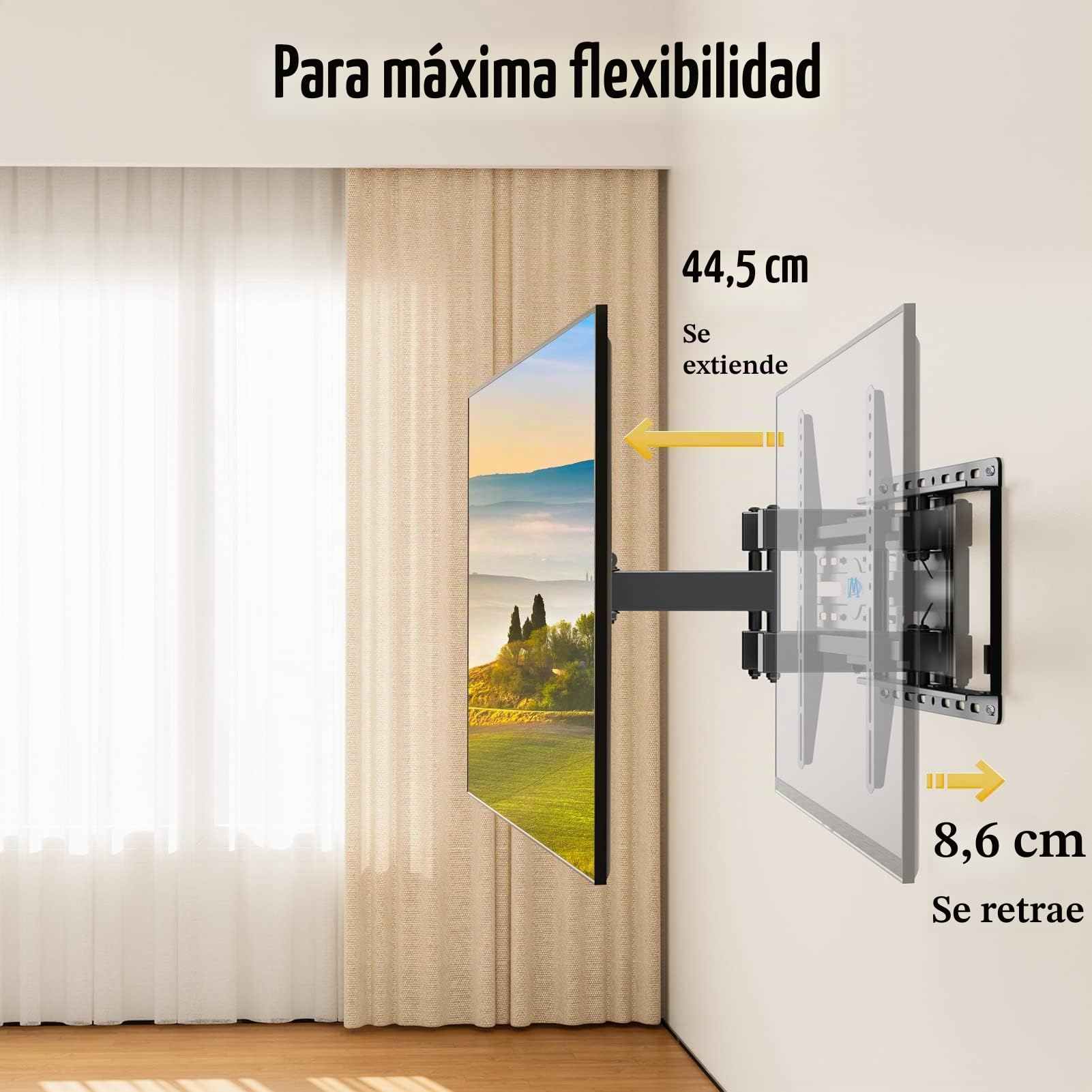 Mounting Dream Soporte de Pared TV Giratorio Inclinable para la Muchos 66cm-140cm (26-55 Pulgadas) LED, LCD, OLED y Plasma Televisores de Pantalla Plana hasta 45kg, MAX. VESA 400x400mm, MD2380-03