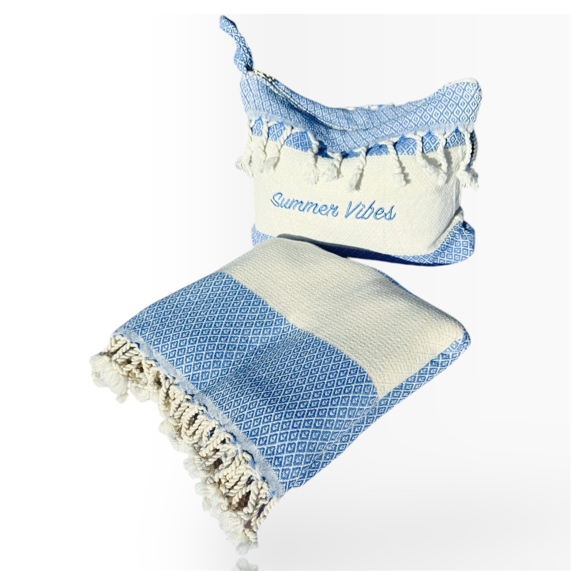 Elfun Diamond Beach Towel, Turkish Beach Towel, Turkish Towels, 100% Natural Cotton Beach Towels, Ultra Soft, Oversized, Quick Dry, Bath Towel,