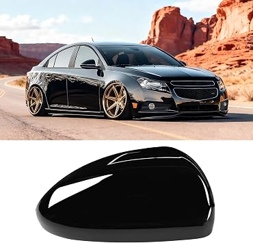 OWITAI Compatible with Chevrolet Cruze Right Mirror Cap Cover 2011-2016 | Glossy Black Mirror Cover Replacement Only for US Version Without Turn Signal Light for Cruze Replaces for 95215107
