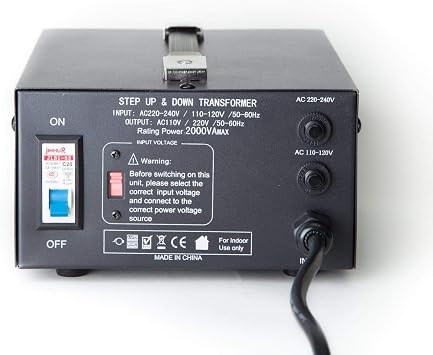 ELC T Series 2000 Watt Voltage Converter Transformer - Step Up/Down - 110v to 220v / 220v to 110v Power Converter - Circuit Breaker Protection, CE Certified