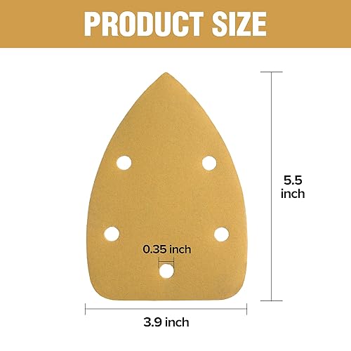 Miniatura 8 de S SATC Lijadora con detalle de ratón, 50 almohadillas de lija para ratón, 12 agujeros, varios granos 6080120150220