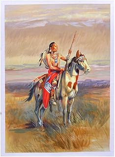 The Scout - Charles Marion Russell high quality hand-painted oil painting reproduction,Pawnee Indians,Native American Art,solitary warrior on horse scene