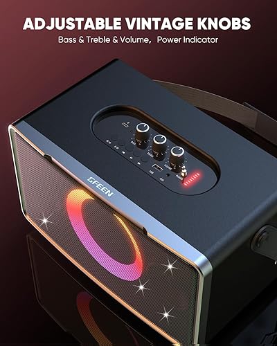 Miniatura 7 de GFEEN Altavoz Bluetooth portátil pico de 200 W, graves profundos, tiempo de reproducción de 15 horas, altavoces inalámbricos para fiestas grandes,