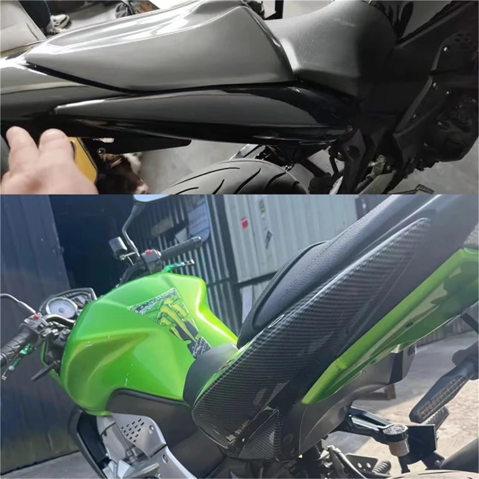 Passend für Kawasaki Z1000 Z 1000 2007-2009 Motorrad Carbon Fiber Hinten Schwanz Seite Abdeckung Körper Panel Luft Schutz Verkleidung Kühlergrillschutz Motorradwasser Retikul