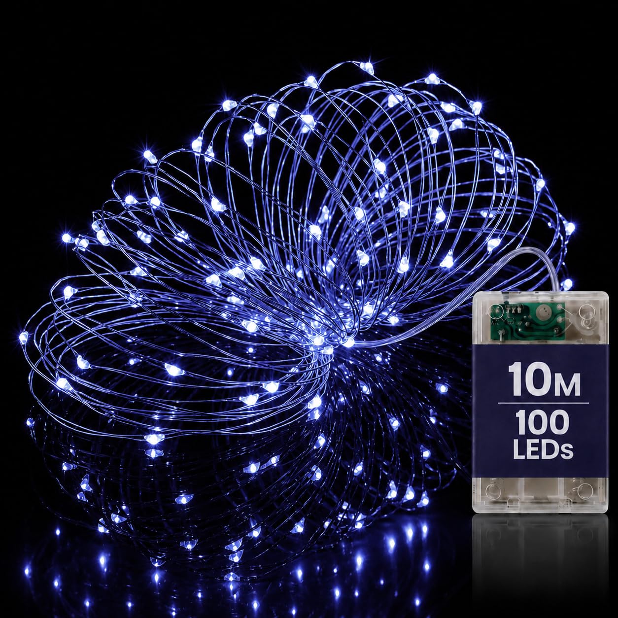 HomlyPro LED Fairy Lights 10M 100 LEDs - Purple Battery Operated String Lights, Flexible Waterproof Copper Wire, for Bedroom, Garden, Balcony, Party, Wedding & Festive Decorations