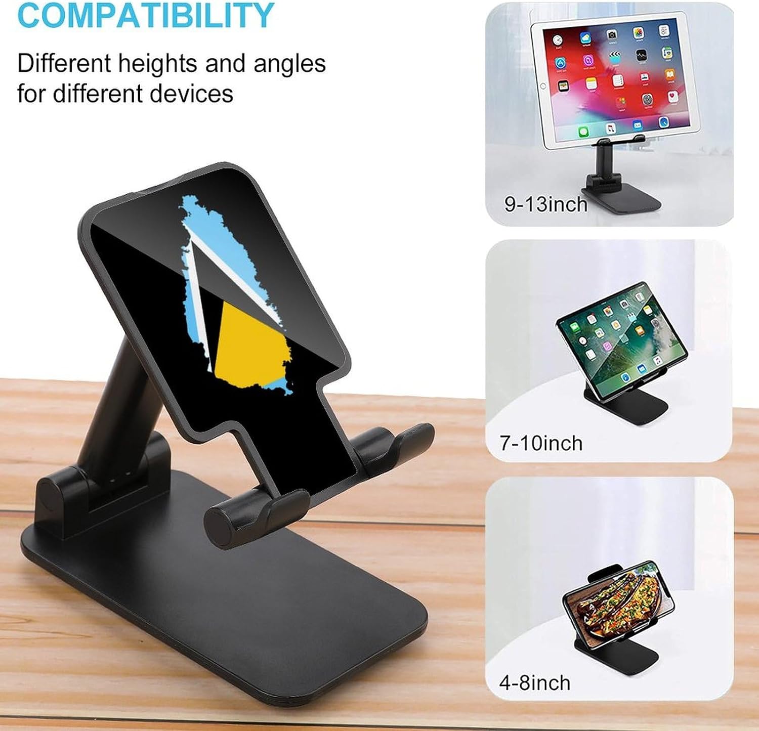 Flag of Saint Lucia Novelty Cell Phone Stand Lightweight Phones Holder image 3