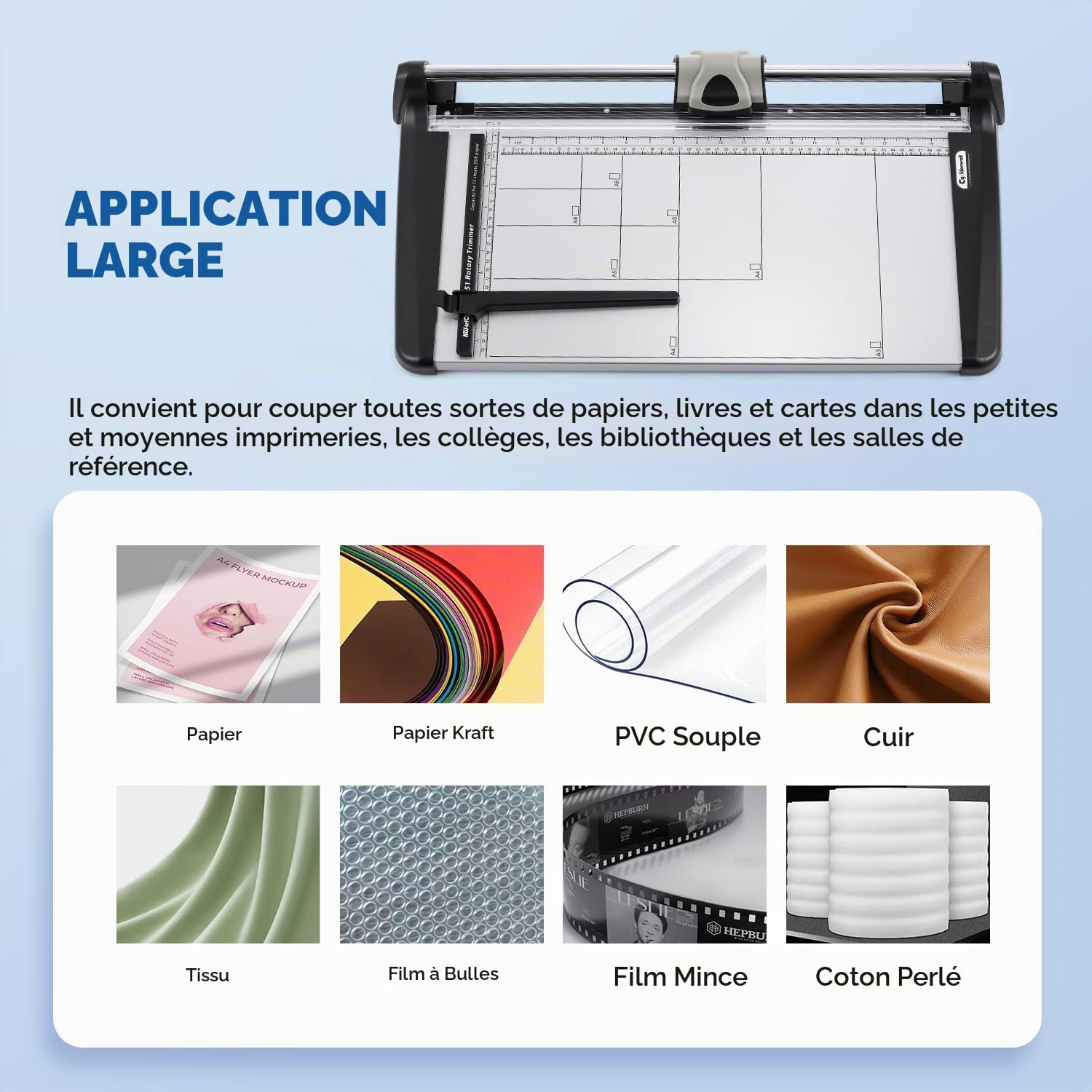 CGOLDENWALL Coupe-Papier Industriel A3 de Capacité de 15 Feuilles, avec Règle Latérale, Grille de Mesure A3-A6 et Garde de Sécurité, Massicot pour Papier, Photo, Papier d'Artisanat, PVC (A3)