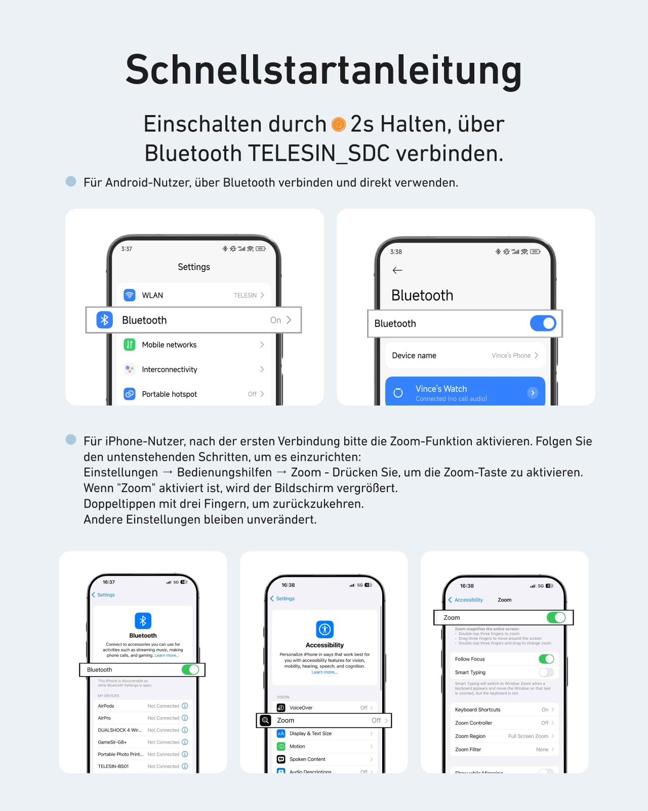 TELESIN Unterwasser Handyhülle Wasserdicht Tauchen Gehäuse Griff für iPhone 17 16 15 14 13 12 11 Pro Max/XS/X Samsung Galaxy