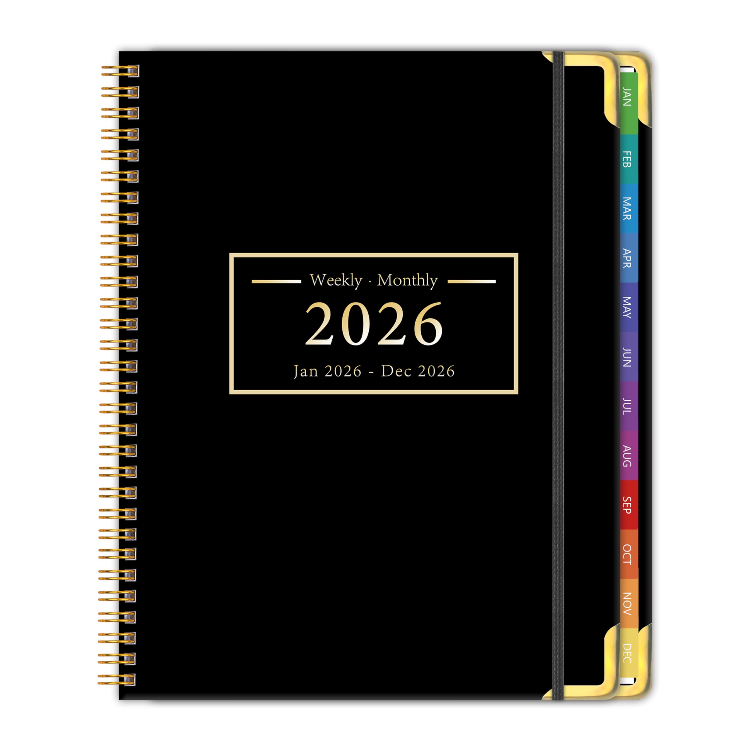 Photo 1 of Planner -2026, Hardcover Weekly & Monthly Calendar Planner, January 2026 - December 2026, 8.5" x 11", Daily Agenda Book with Colorful Tabs, College Organizer Notebook, School & Work Supplies for Student Teacher Classroom