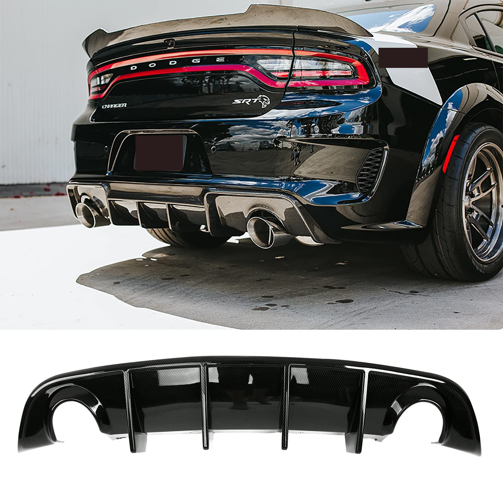 Buy RockyParts Rear Diffuser, Hellcat Style Lip Bumper Diffuser