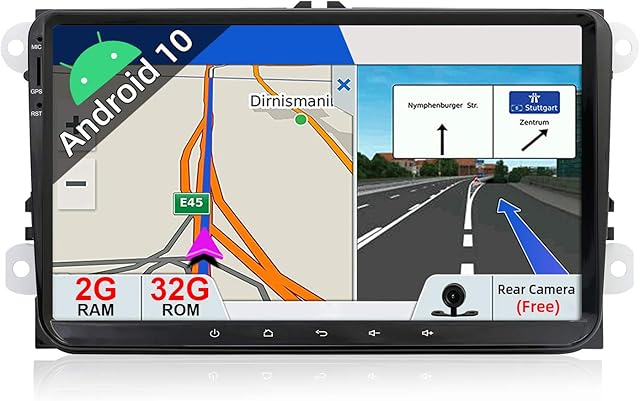 JOYX Android 10.0 Double Din Car Stereo Head unit Fit for VW Golf/Skoda/Seat/Passat/Polo Car GPS Navigation | 9| 2G+32G | Support DAB+ WIFI Bluetooth Steering Wheel Sat Nav |Free Backup Camera Canbus