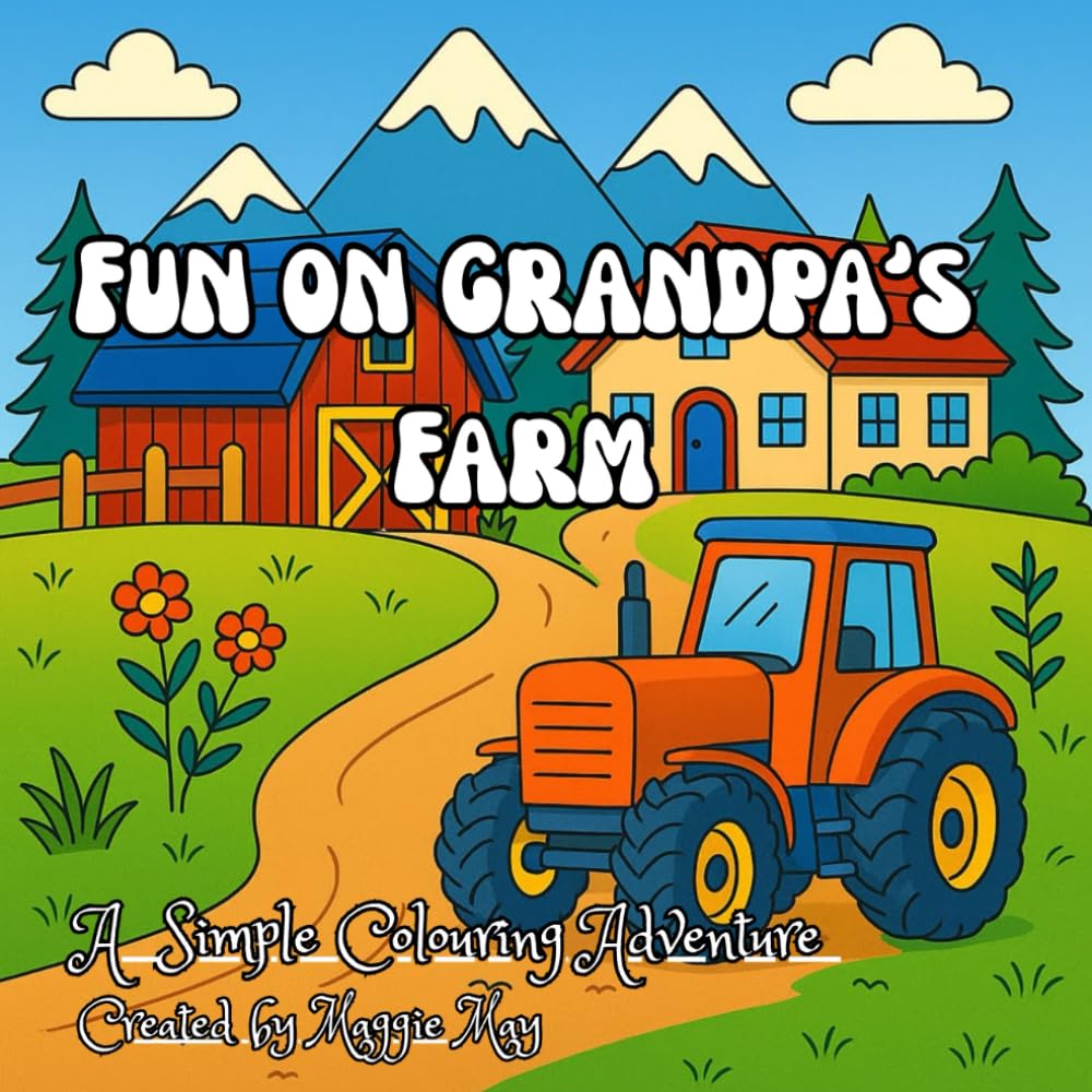 Fun on Grandpa’s Farm: Simple and easy colouring book adventure
