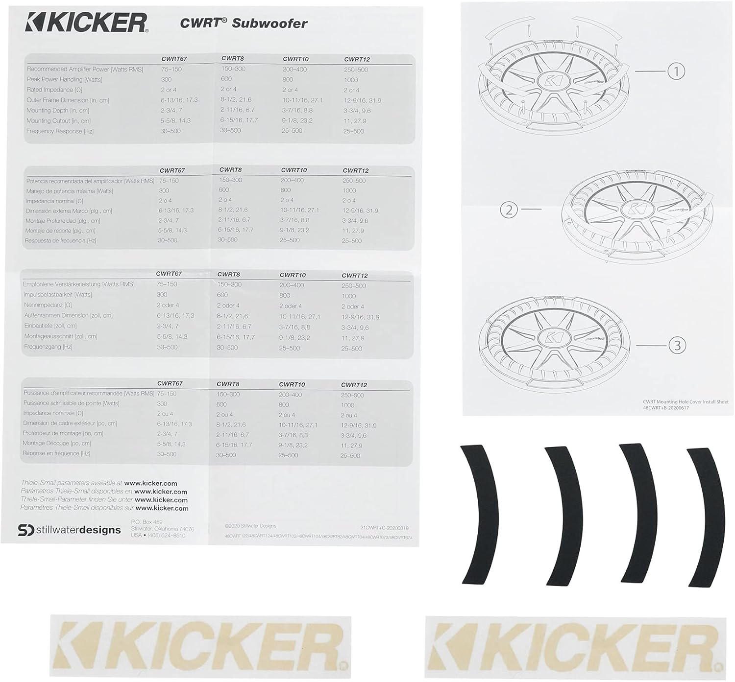KICKER 2 48CWRT672 CompRT 300w Shallow 6.75" Subwoofers DVC 2-ohm Subs CompRT67