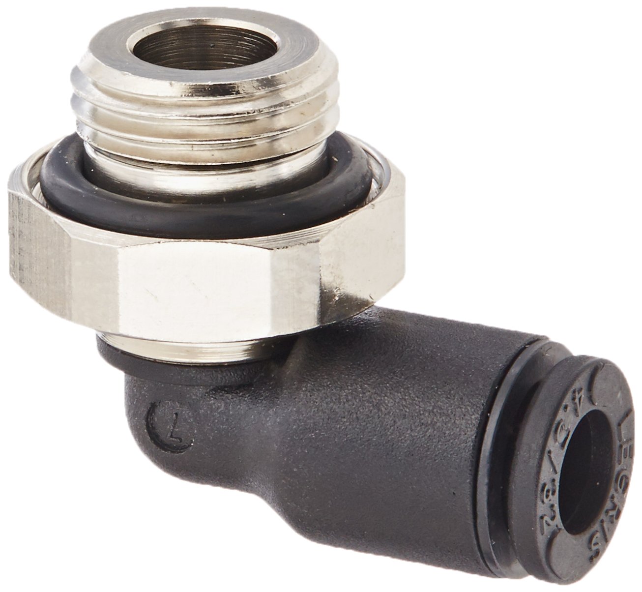 Legris 3199 16 21 Nylon & Nickel-Plated Brass Push-to-Connect Fitting, 90 Degree Elbow, 16 mm Tube OD x R1/2" BSPP Male