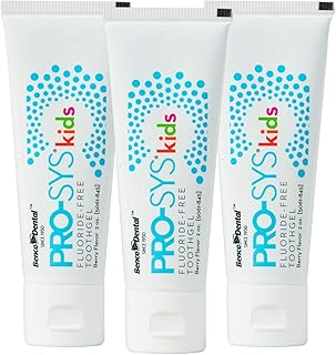 PRO-SYS® Kids Fluoride Free Toothpaste, ADA Accepted, Berry Flavor Toothgel, Dentist Recommended, Pack of 3