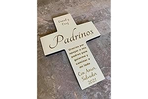 Personalized Padrinos Spanish Wooden Cross