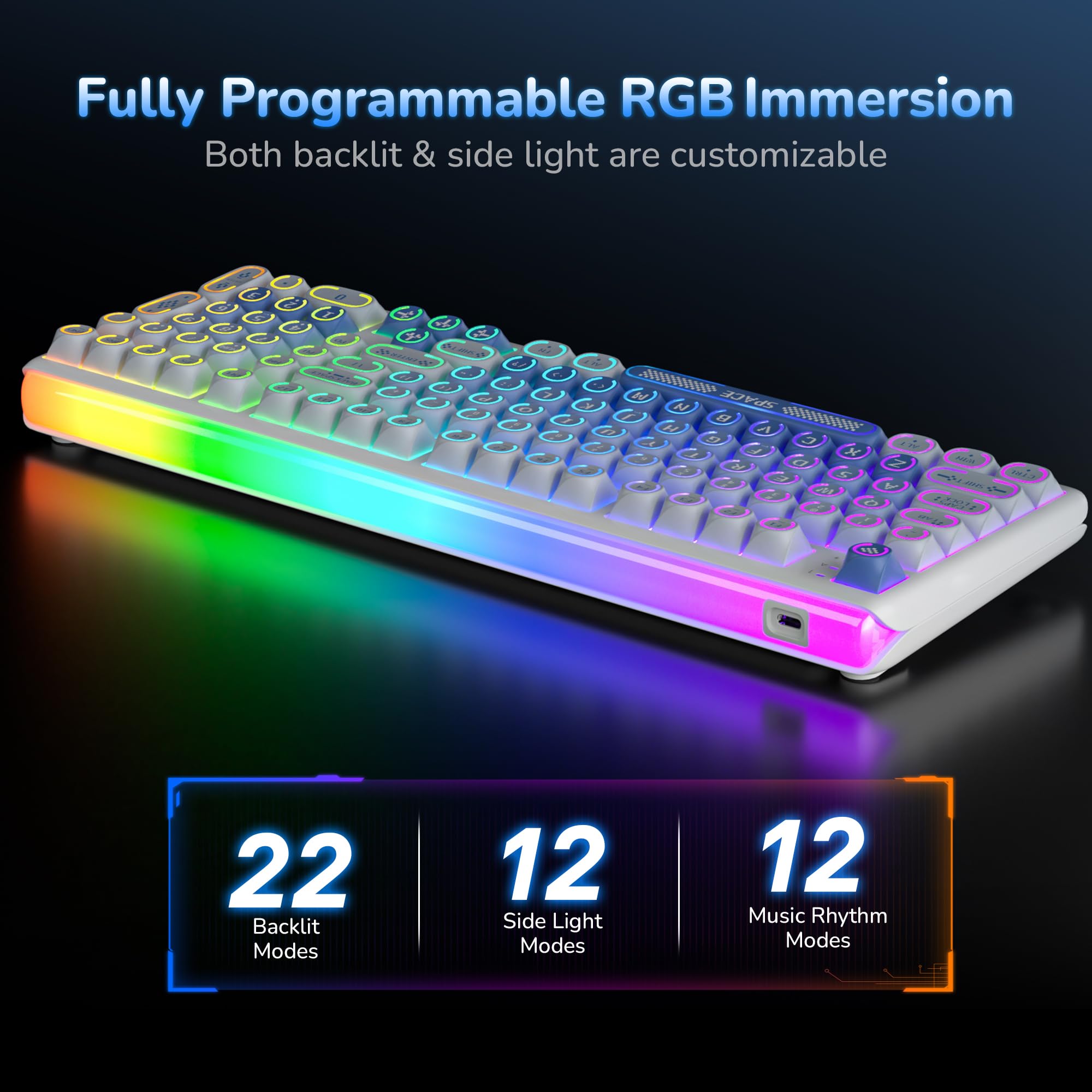 RK ROYAL KLUDGE R99 Teclado mecánico inalámbrico 8K interruptores,QWERTY