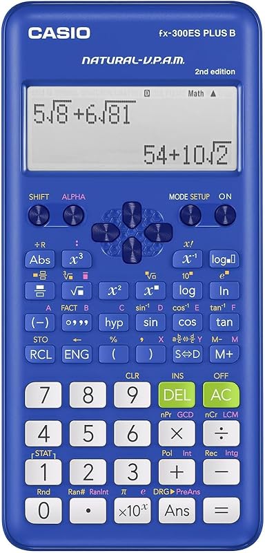 FX-300ESPLSBBUWAIT Calculadora científica, azul | 262 funciones, visualización natural de libro de texto; ideal para matemáticas y álgebra de secundaria y preparatoria