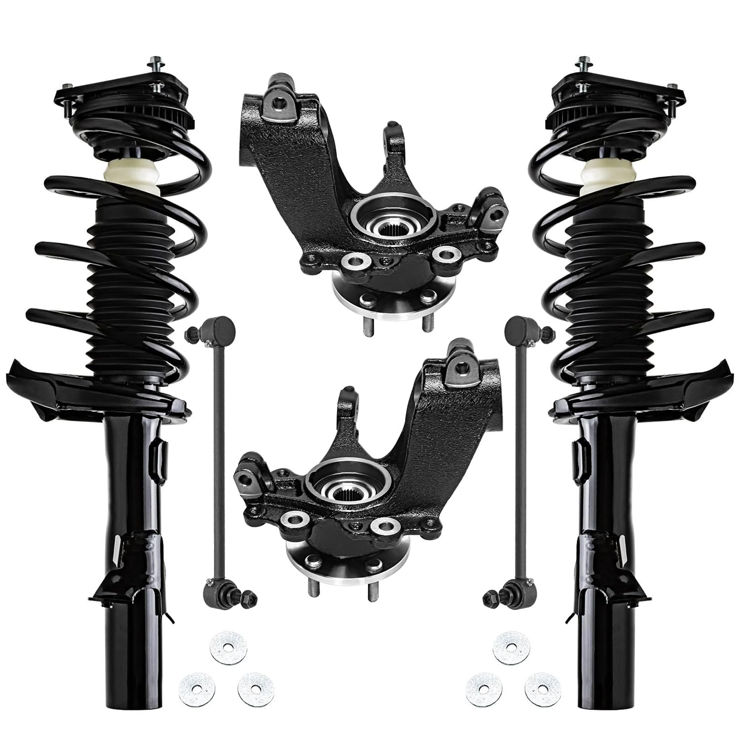Detroit Axle - Front Knuckles Struts Kit for Ford 2012 2013 Focus