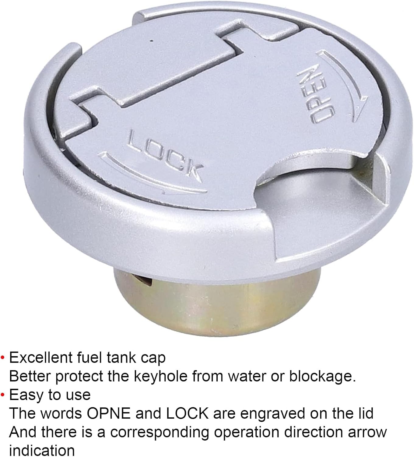 Gas Tank Lock Cap with 2 Keys Locking Gas Cap Stainless Steel Parts Universal For G-Y-6 Scooter Motorcycle