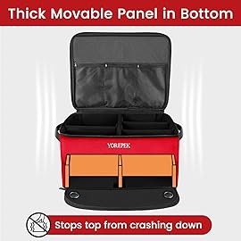 YOREPEK 2 Layer Golf Trunk Bag Organizer, Sturdy Golf Trunk Storage Storing 2 Pair Shoes and Golfing Essentials for Women In One, Towel, Hats, Cleaner Brush, Divot Tool, Gifts for Women Golfers, RED