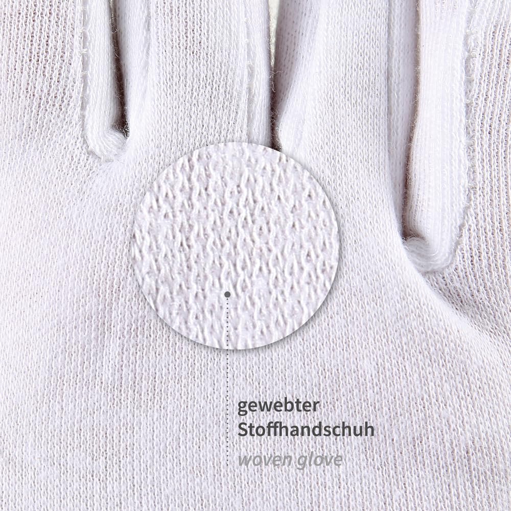 FRANZ MENSCH 600 Stück Hygostar Baumwollhandschuhe Blanc, weiß, 9/L, L: 25cm, Karton, Baumwollhandschuhe, Textilhandschuhe, Stoffhandschuhe