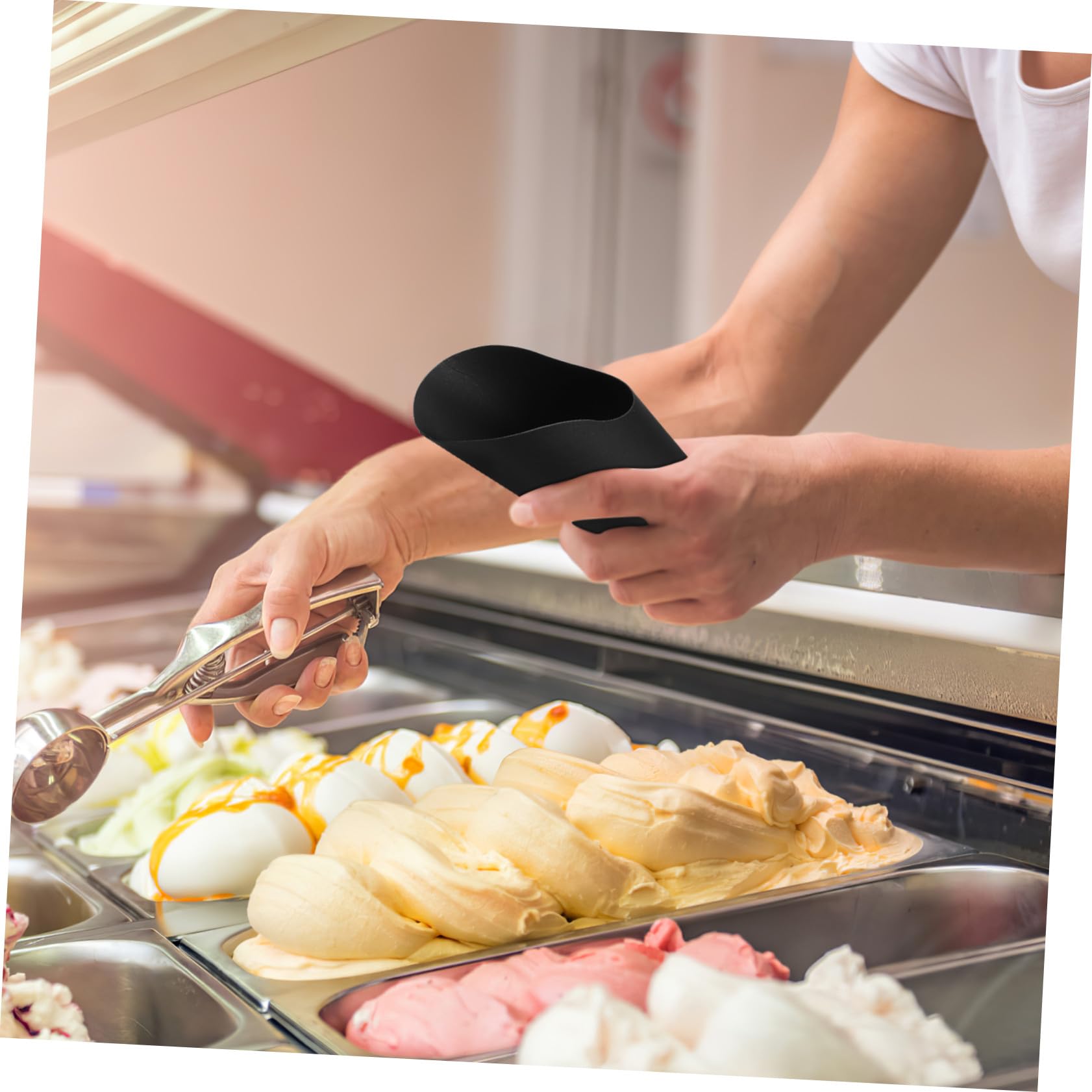 ERINGOGO Lot De 100 Gobelets En Papier Pour Frites Et Collations, Ouverture Angulaire Pratique, Pour Buffets Et Événements