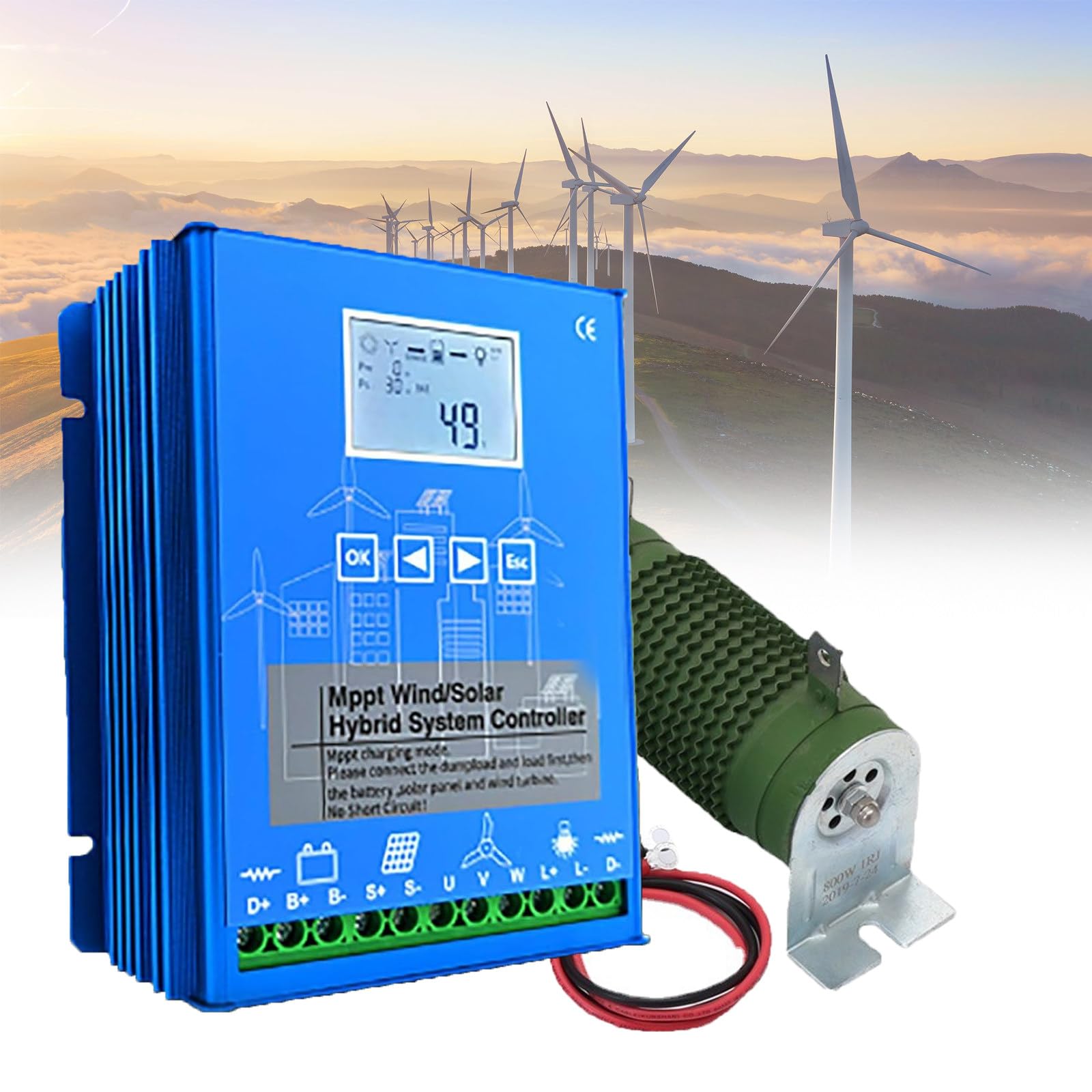 Hybrydowy regulator ładowania 15000 W, 12 V/24 V/48 V z wyświetlaczem LCD, inteligentne zarządzanie obciążeniem, idealny do systemów energii odnawialnej, efektywna regulacja mocy