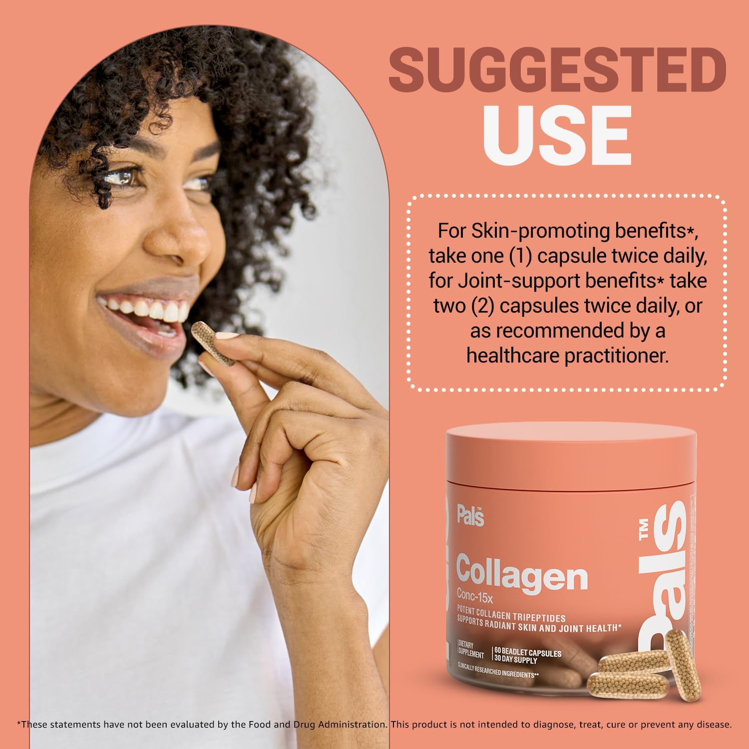 Marine Collagen Peptides Capsules for Women & Men 15x Concentration Type I & III Fish Derived Tripeptides Hydrolyzed Marine Collagen Supplements for Skin Hair Nails Bones Joint Health, Non-GMO 30 Days - Image 8