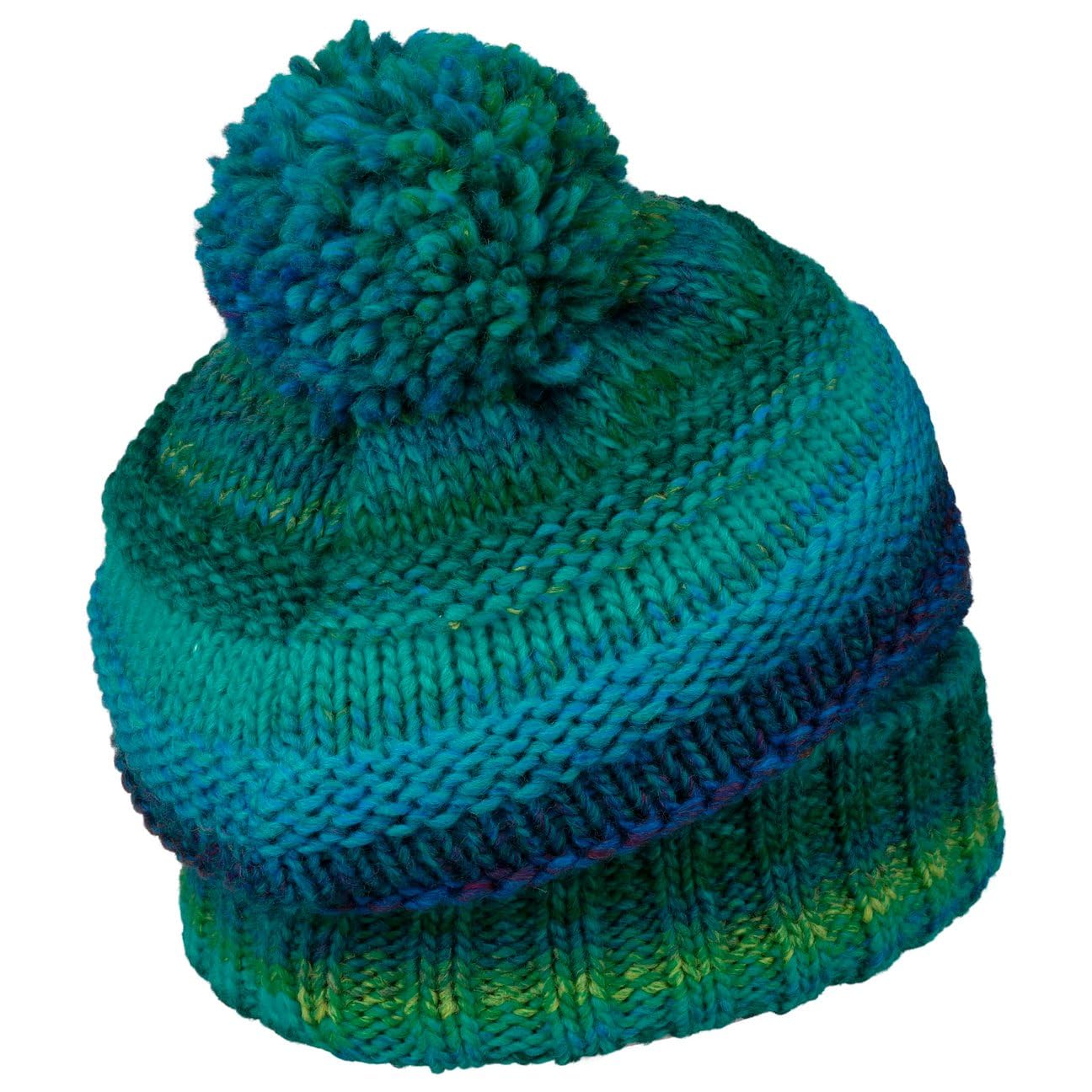 LIERYS Fauske Bommelmütze Strickmütze Umschlag Made in Germany Damen und Herren Herbst Winter