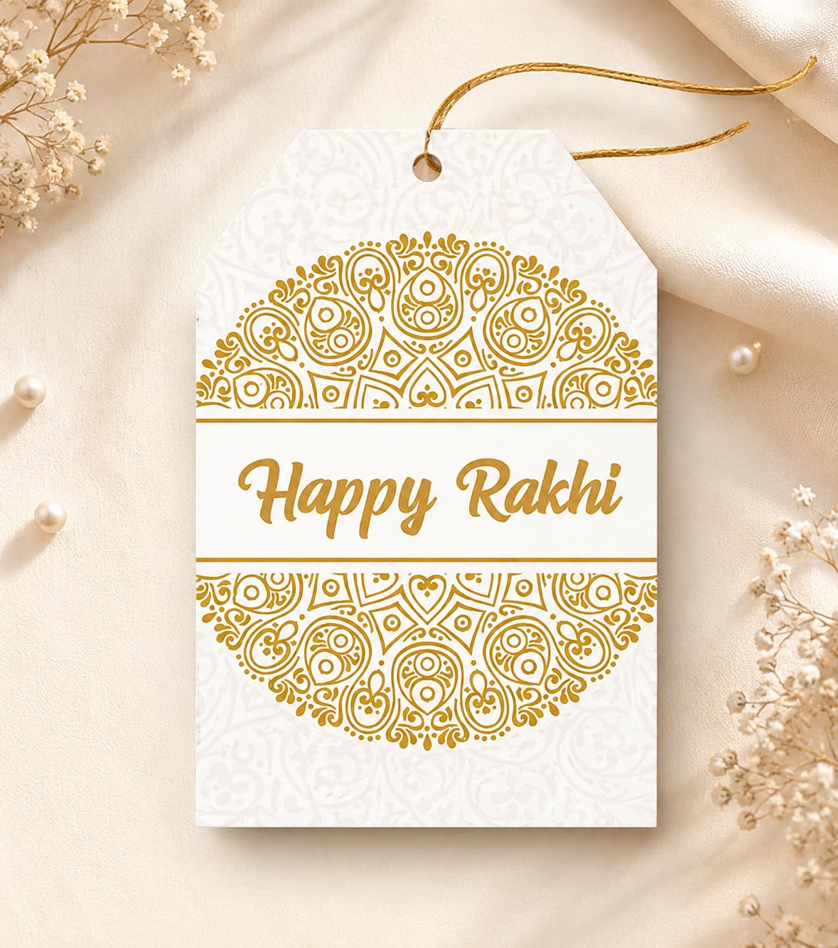 Happy Rakhi Gift Tags with Golden Thread – 2 x 3 Inch Printed Paper Tags for Raksha Bandhan Gifts, Return Gifts, Sweet Boxes & Gift Wrapping – Eco-Friendly – Pack of 50-image-41
