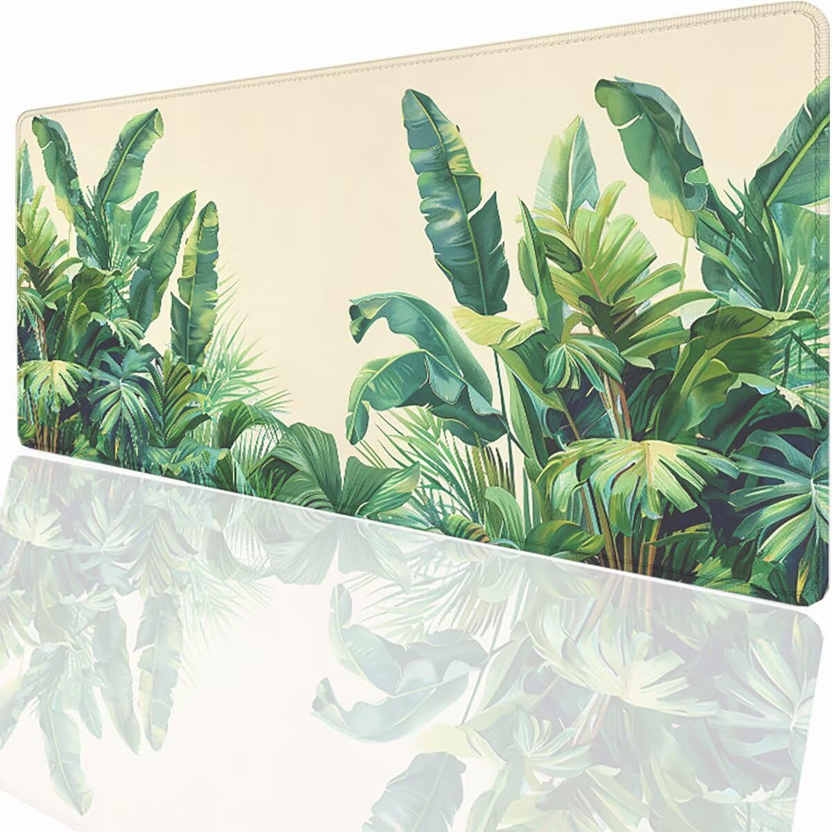 Tappetino per Mouse Gaming XXL 1200x600x3mm – Ufficio Mousepad Grande – Migliora la Velocità e la Precisione Tenuta Stabile Sottomano per Ufficio e Casa Accessori Scrivania – Verde Pianta LMDT10382