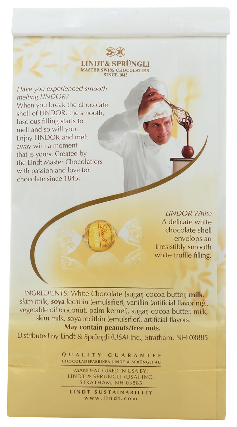 Lindt Lindor Truffles White Chocolate with Smooth Filling 5.1 Ounce, Pack of 2