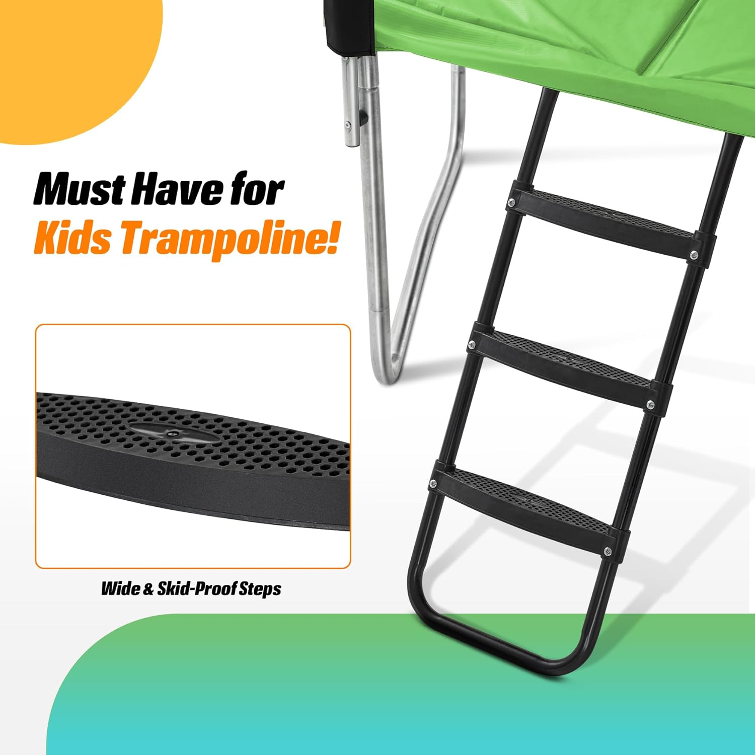 Exacme 7X10 8X12 9X14 Foot Rectangle Trampoline for Kids, Double Enclosure Openings, Small Outdoor Rectangular Trampoline with Enclosure Net, 4 Wind Stakes, Storage Bag