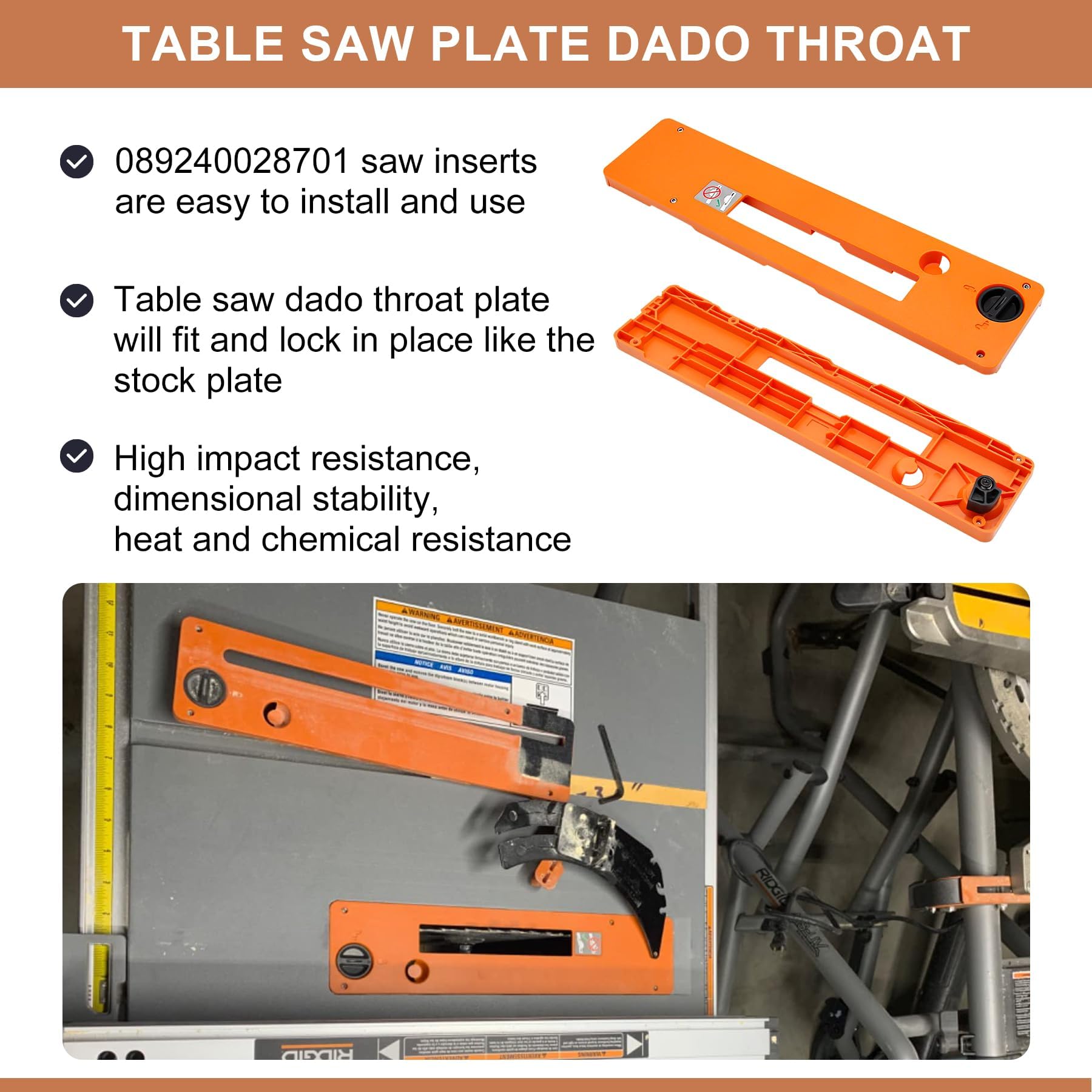 089240028701 Wymienna tarcza piły stołowej Dado gardło kompatybilna z R4514, R4514T, R4518, R4518T, RYOBI 089240028701