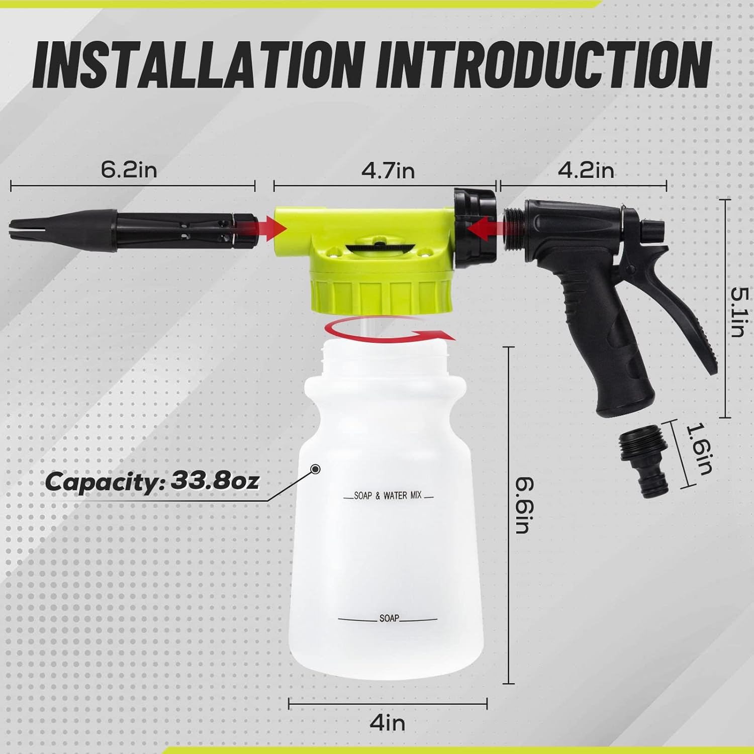 Buy Beetqi Car Wash Foam Gun, Adjustable Foam Gun Soap Car Wash and