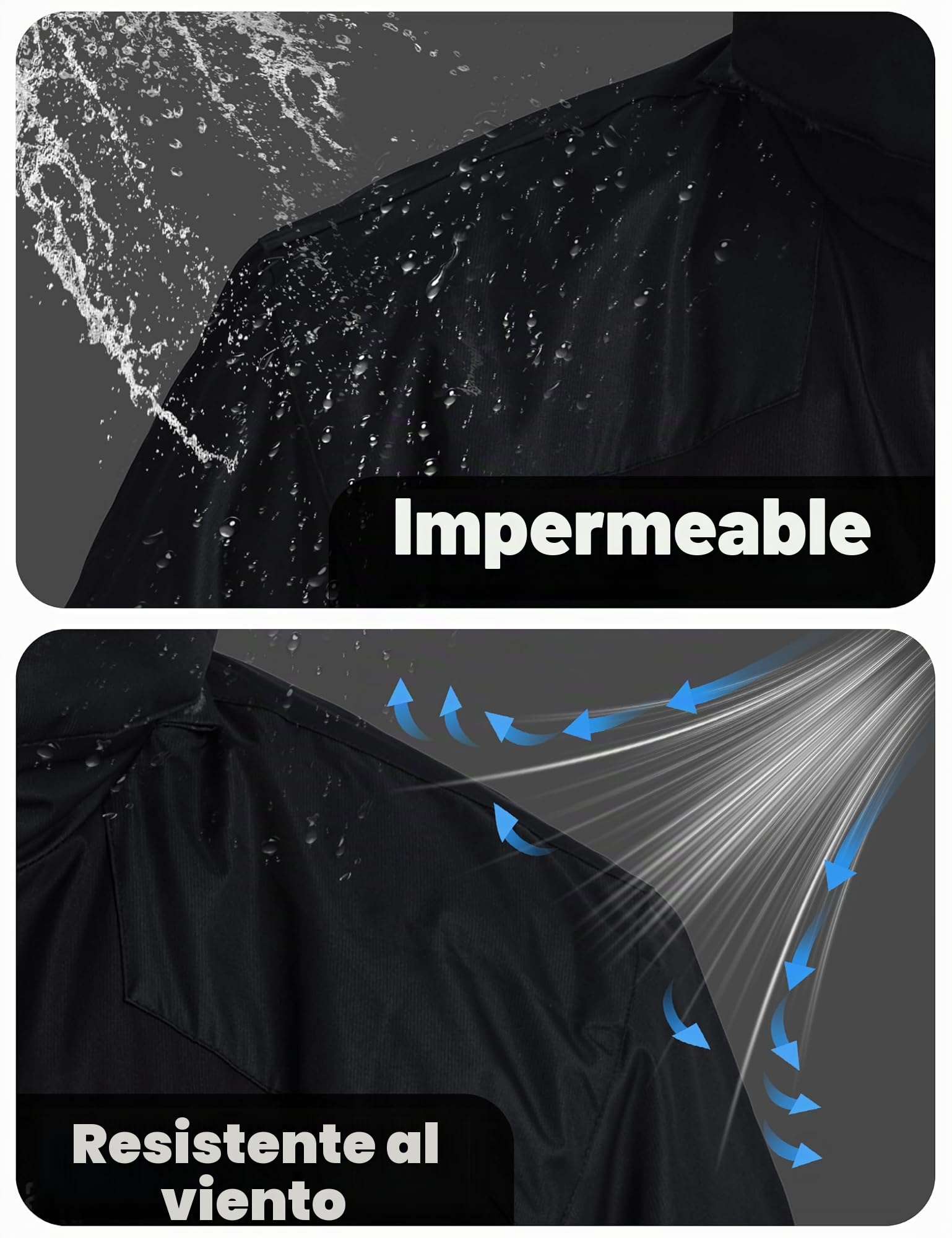 MAGCOMSEN Chaqueta impermeable para hombre Chaqueta de esquí cálida de forro polar a prueba de viento Multibolsillos