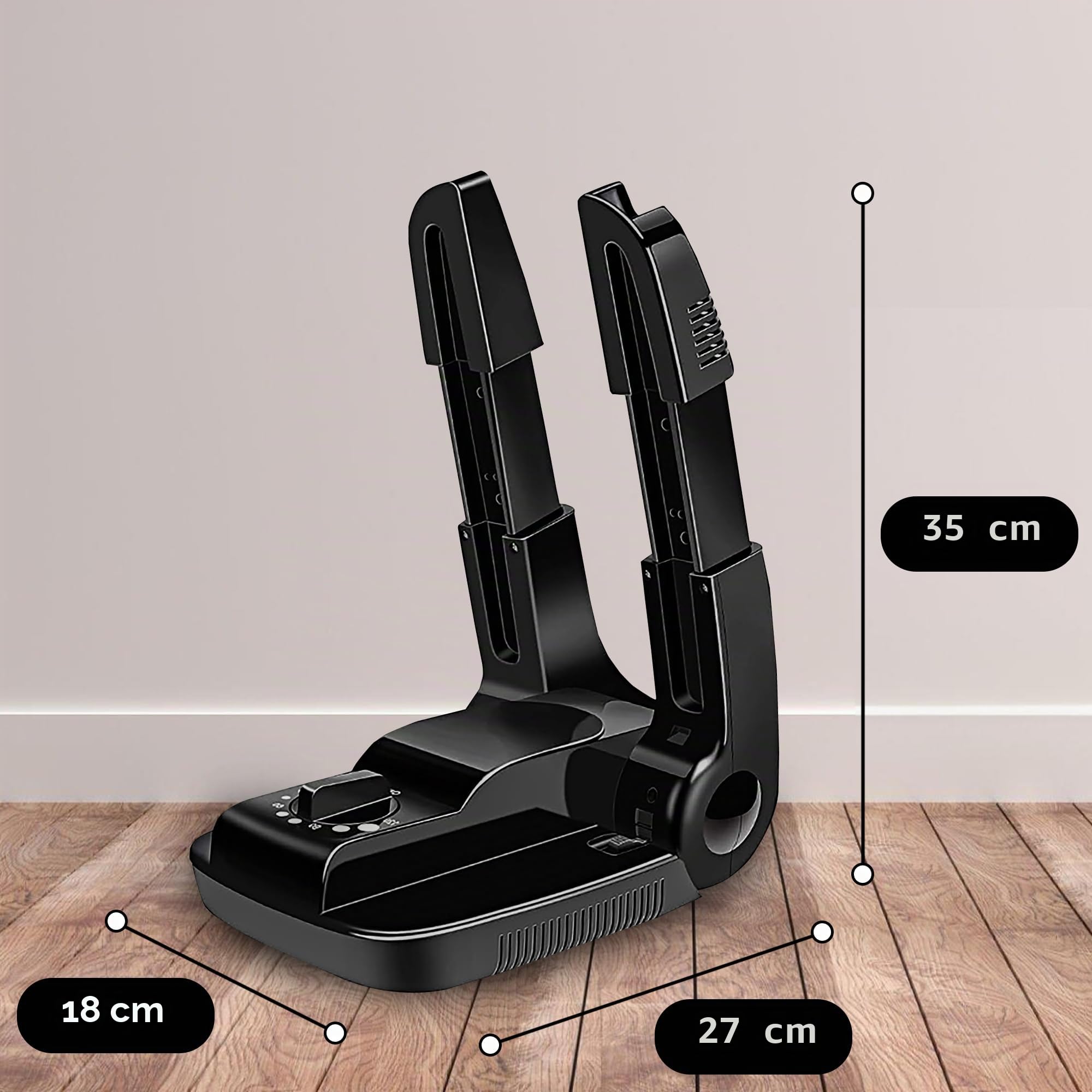 Vonia Ozone Asciugascarpe e Deodorante per Scarpe con timer - Mangia odori - Asciuga Scarpe- Scarpe fresche e pulite - Nero (Con Ozono)