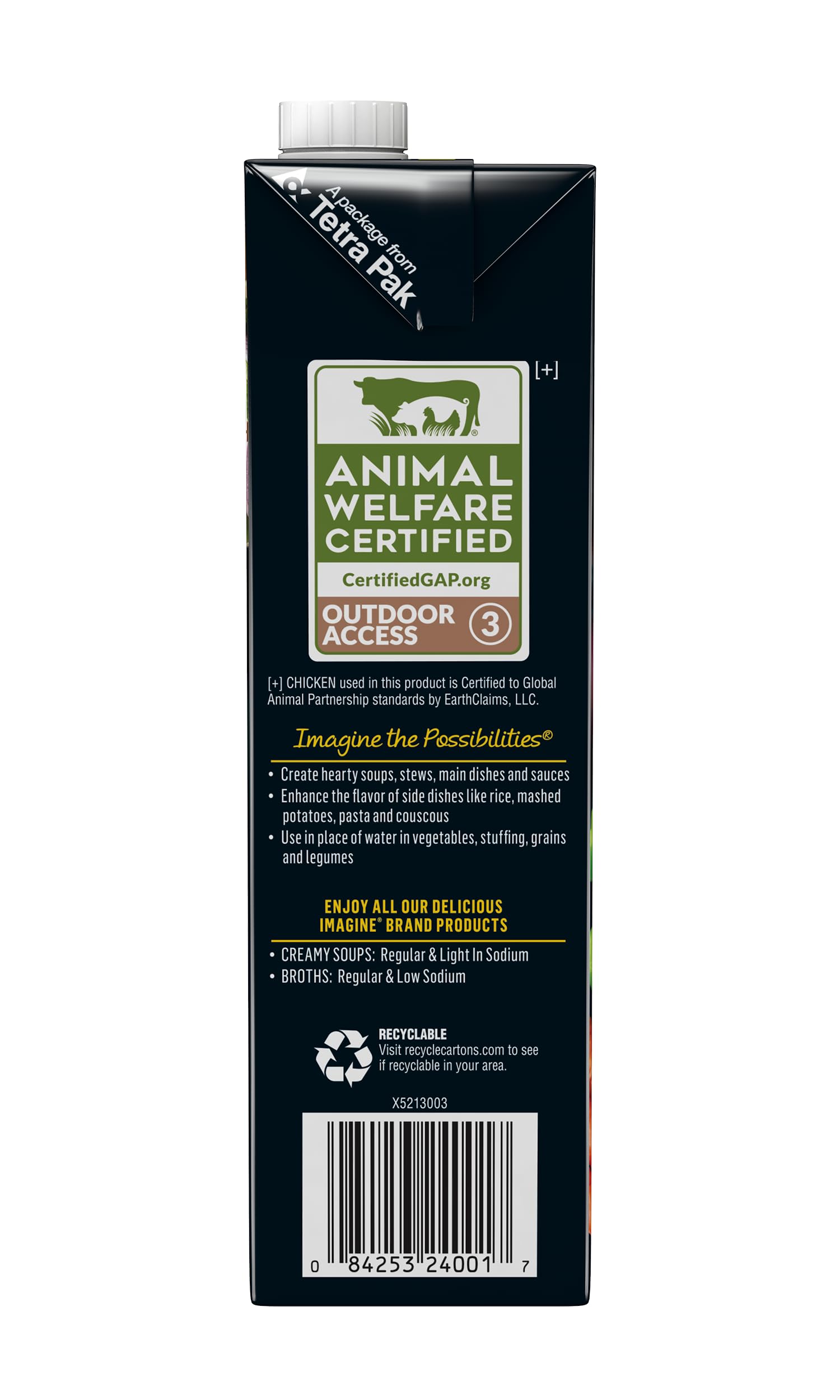 Imagine Organic Low Sodium Free Range Chicken Broth, 32 fl oz (Pack of 6)