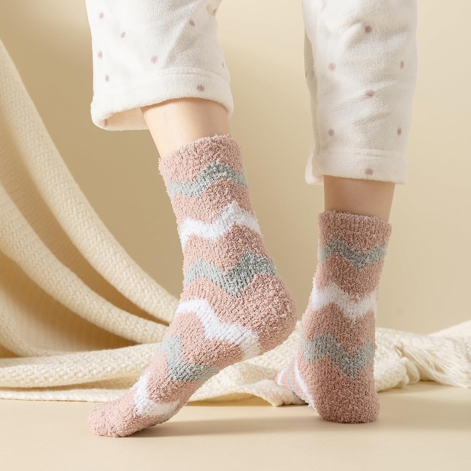 fauson Fuzzy Socks for Women - Cozy Warm Slipper Socks for Women, Non-Slip Womens Fuzzy Sock Perfect for Winter - Image 6